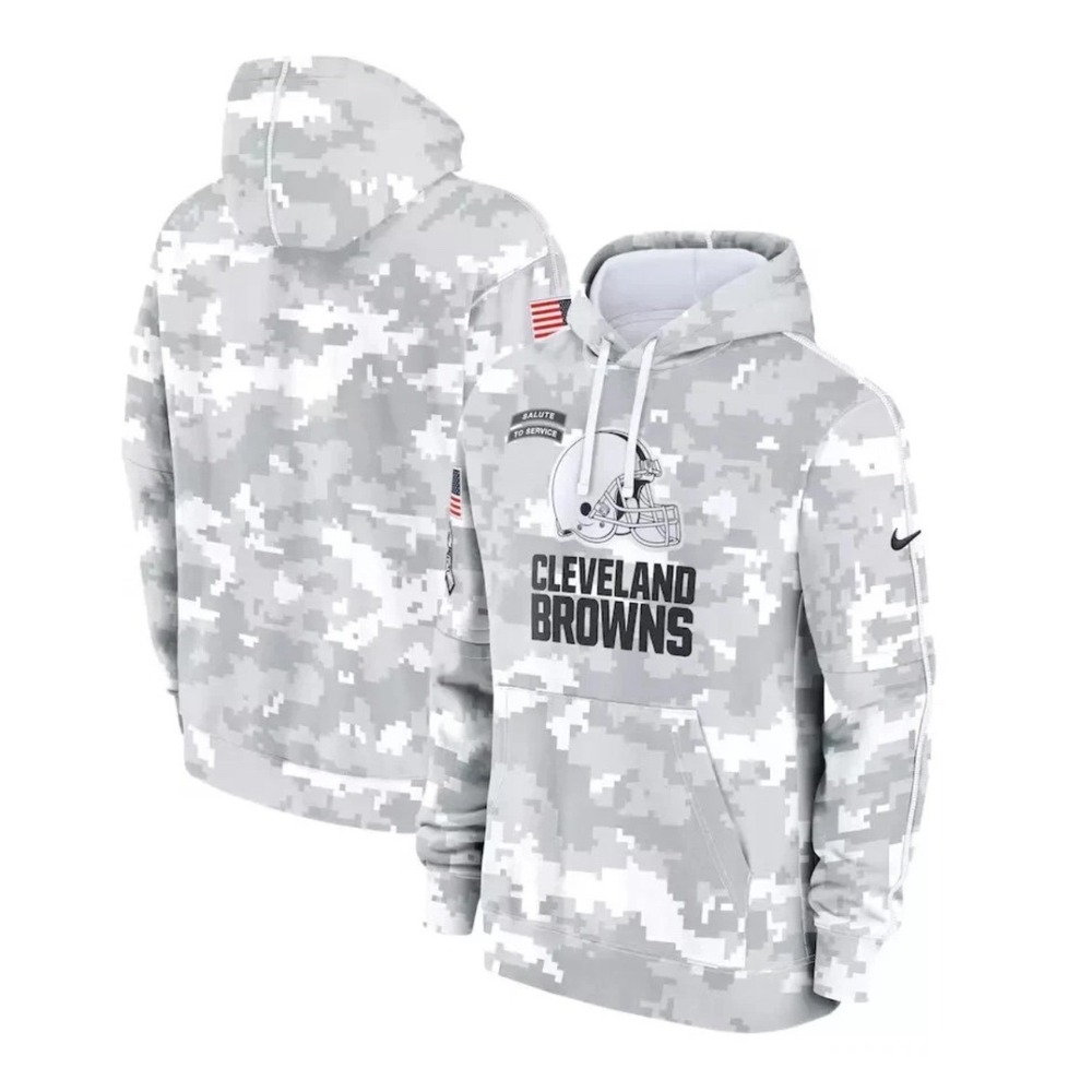 Nike Cleveland Browns Salute to Service Hoodie Mens Small Digital Camo NFL